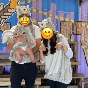 Squirrel costumes two adult and an infant